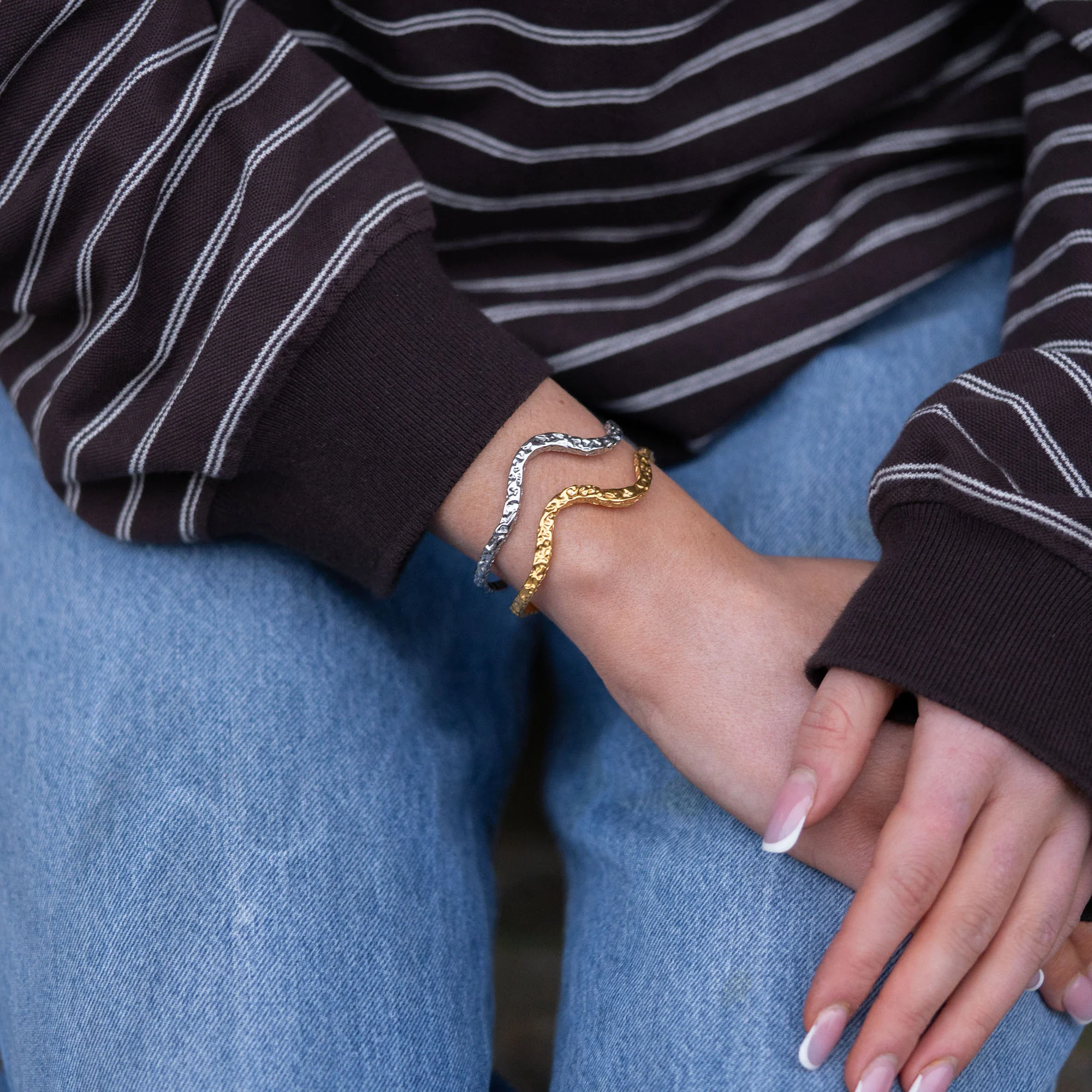 WAVES MOON JUSTERBAR ARMRING - Image 5