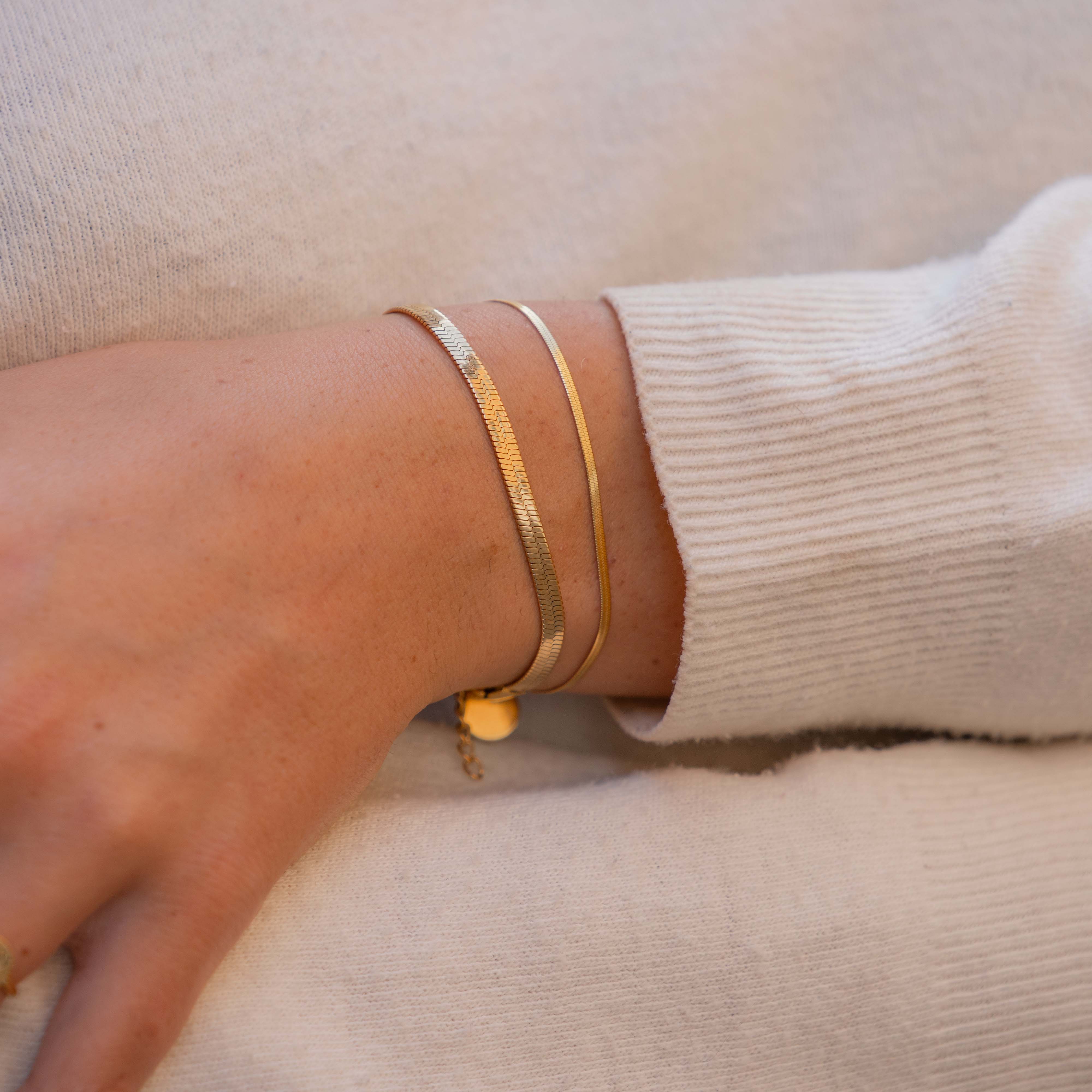 SNAKE ARMBÅND 4MM - GULDBELAGT - Image 5