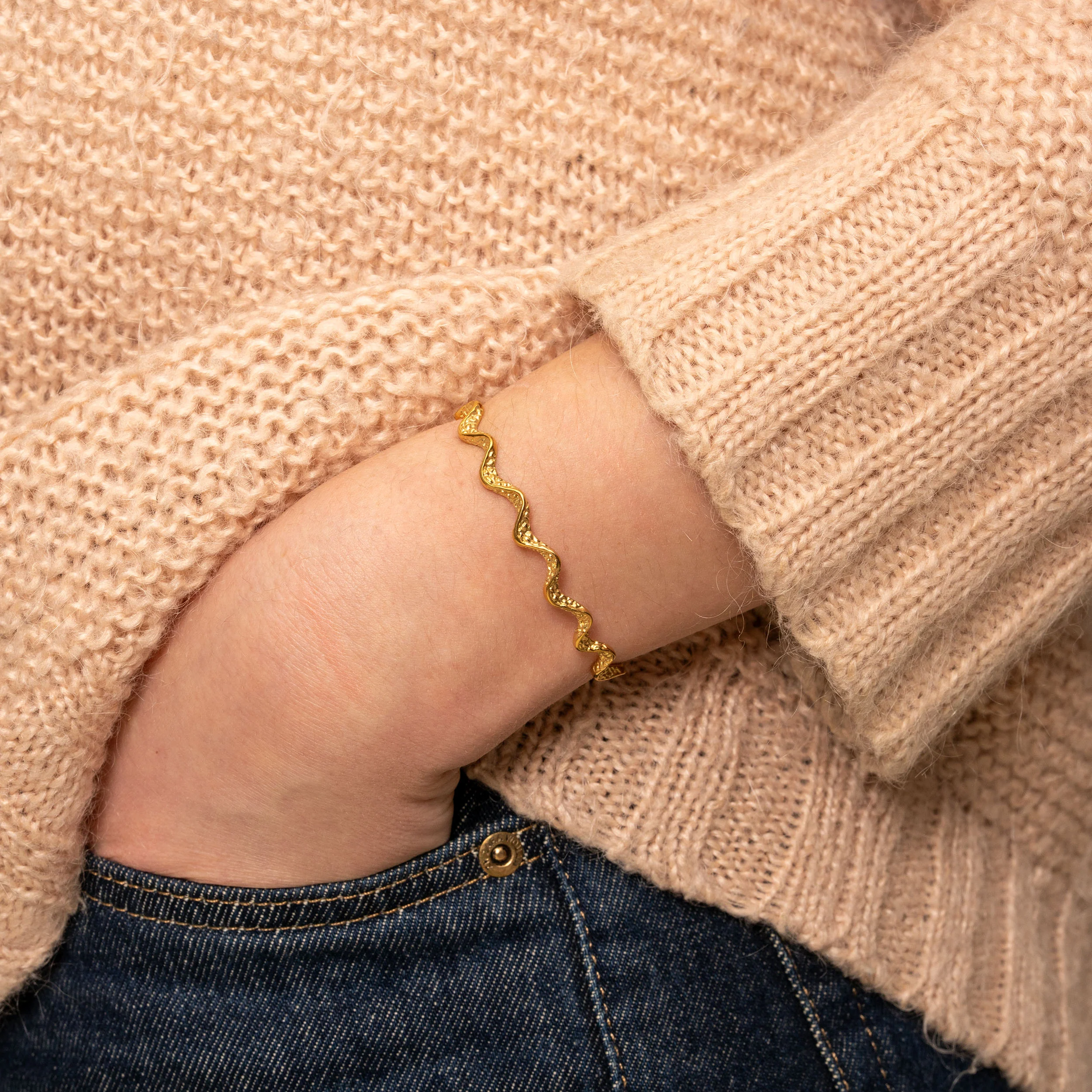 WAVES MOON SLIM JUSTERBAR ARMRING - Image 6